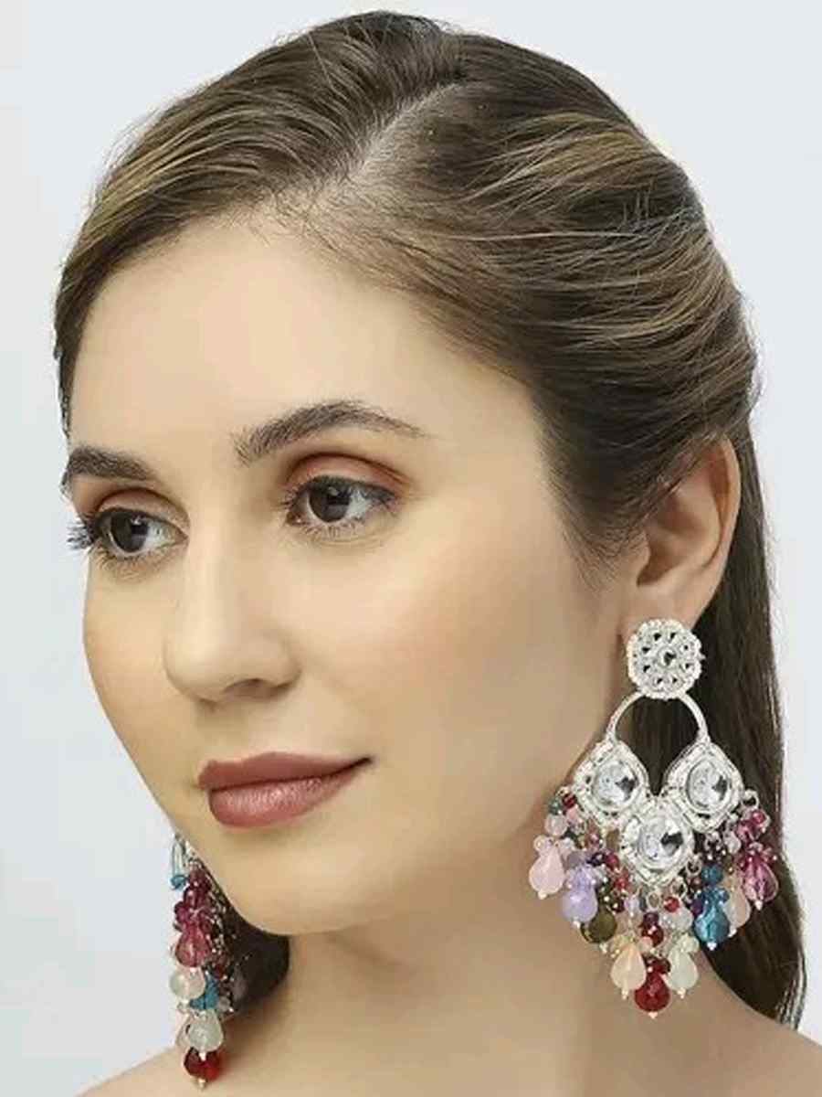 Multi Alloy Festival Wear Kundan Earrings