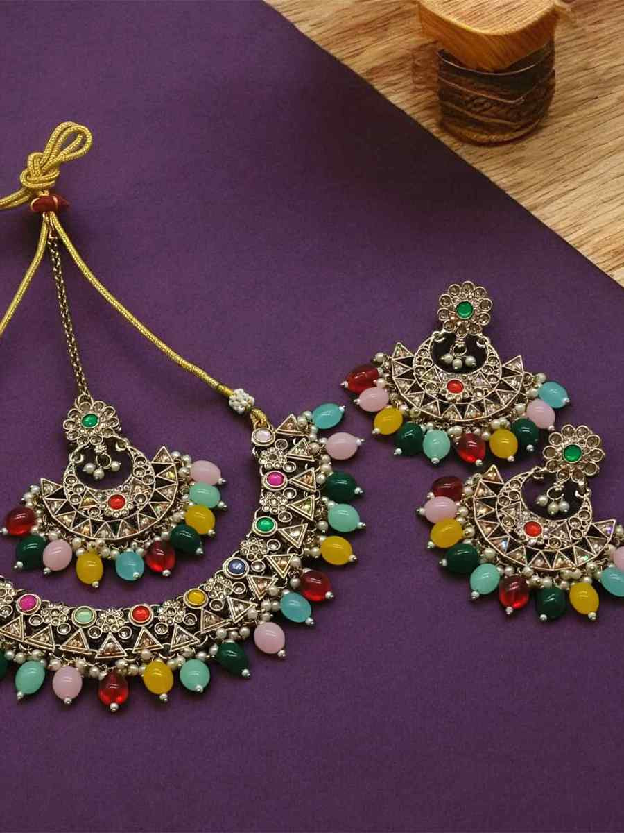 Multi Alloy Festival Wear Kundan Necklace