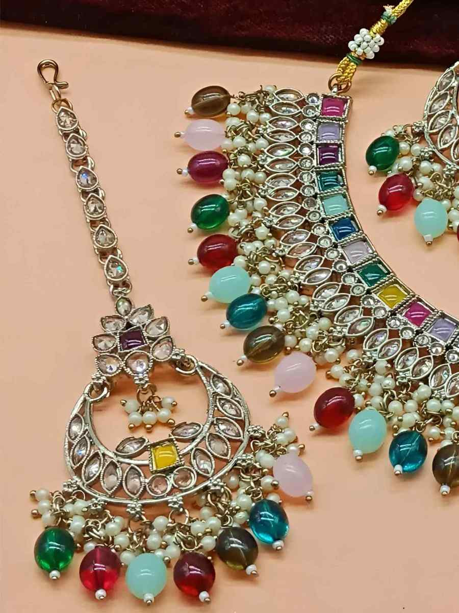 Multi Alloy Festival Wear Kundan Necklace