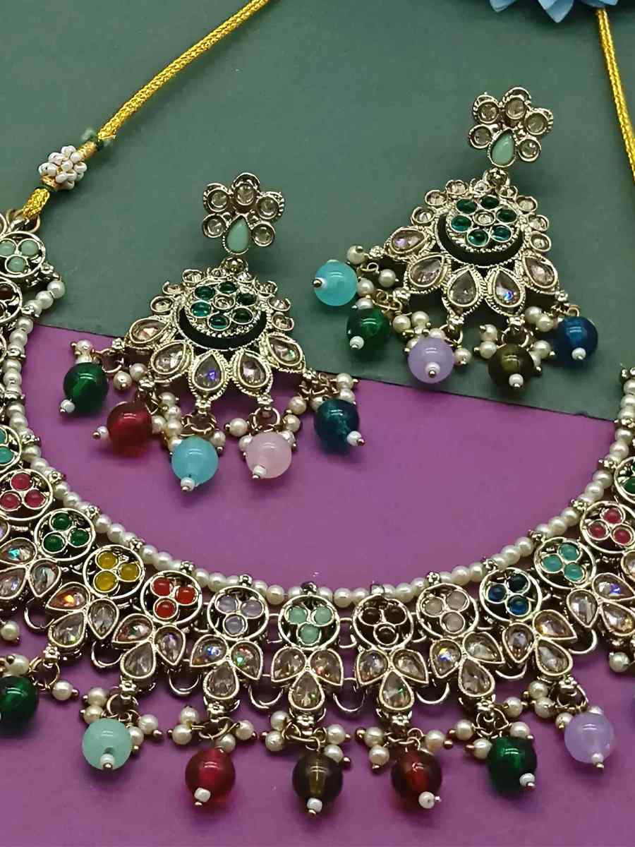 Multi Alloy Festival Wear Kundan Necklace