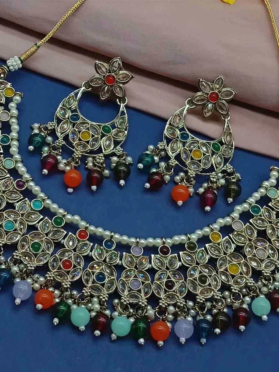 Multi Alloy Festival Wear Kundan Necklace