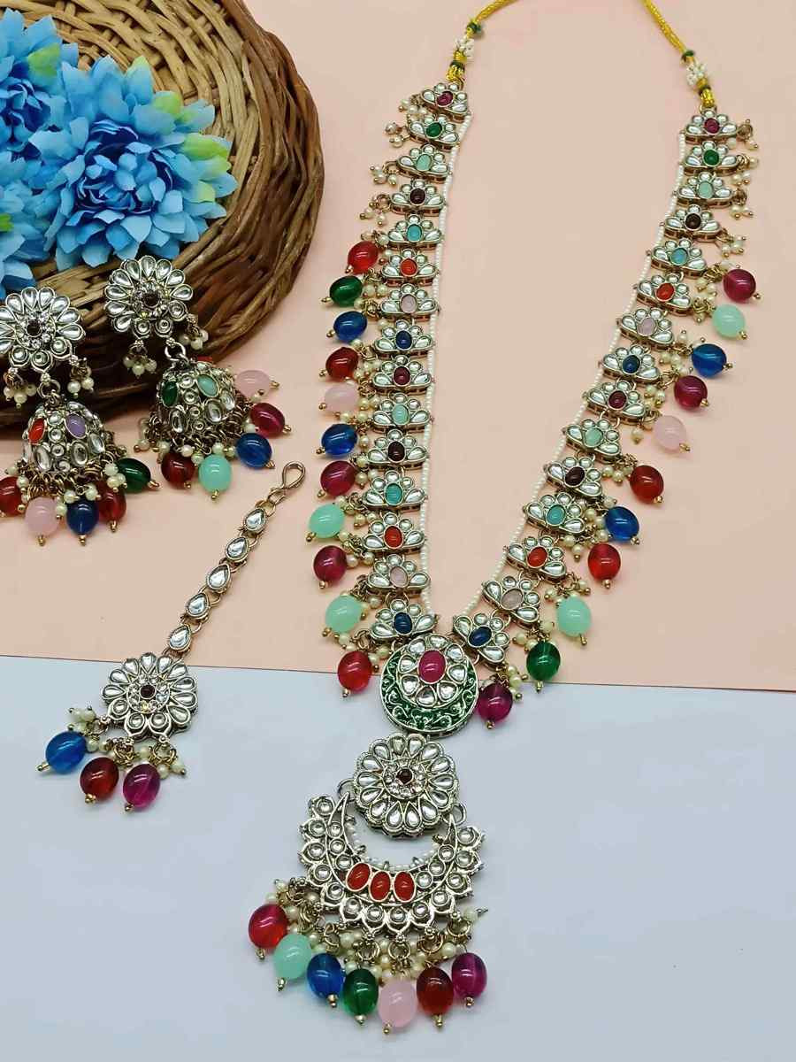 Multi Alloy Festival Wear Kundan Necklace