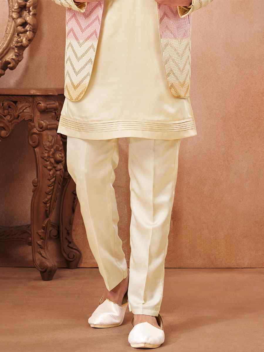 Multi Art Banarasi Silk Embroidered Party Wedding Jodhpuri Sherwani