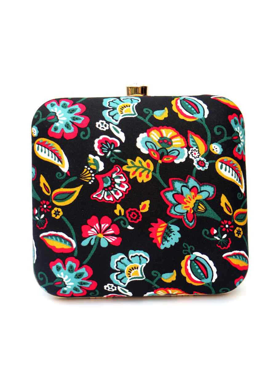 Multi Art Silk Festival Wear Printed Clutches