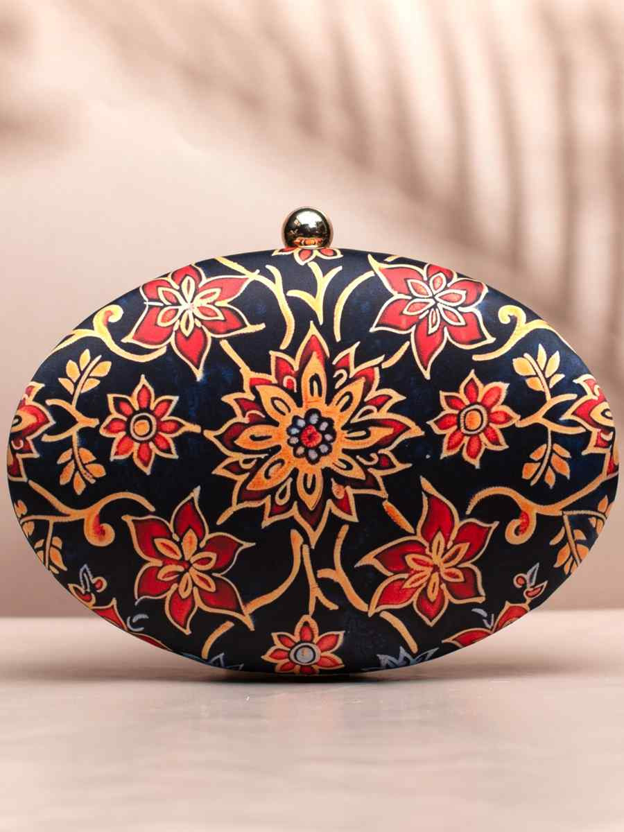 Multi Art Silk Festival Wear Printed Clutches