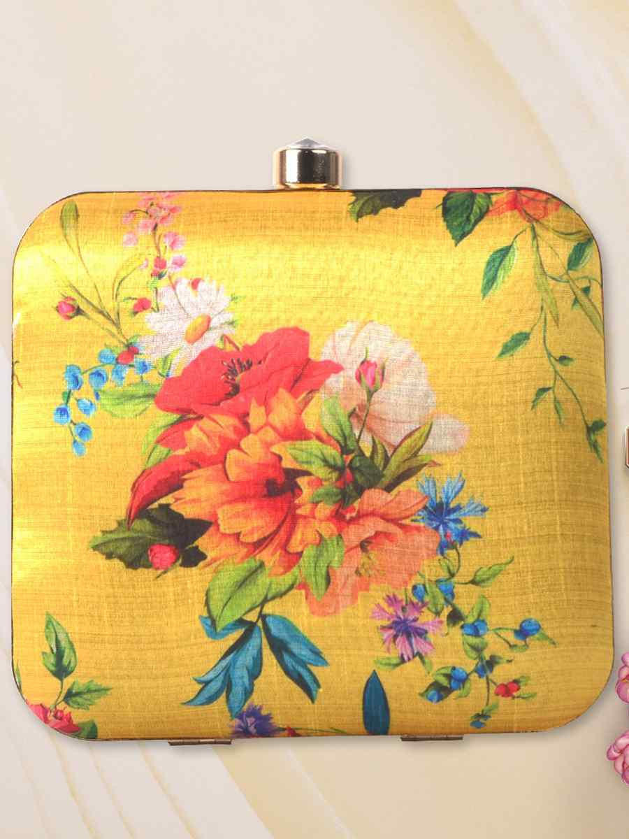 Multi Art Silk Festival Wear Printed Clutches