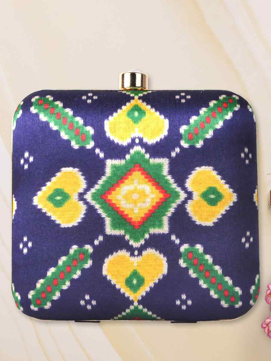 Multi Art Silk Festival Wear Printed Clutches