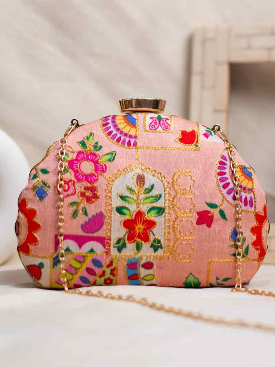 Multi Art Silk Party Wear Embroidered Clutches