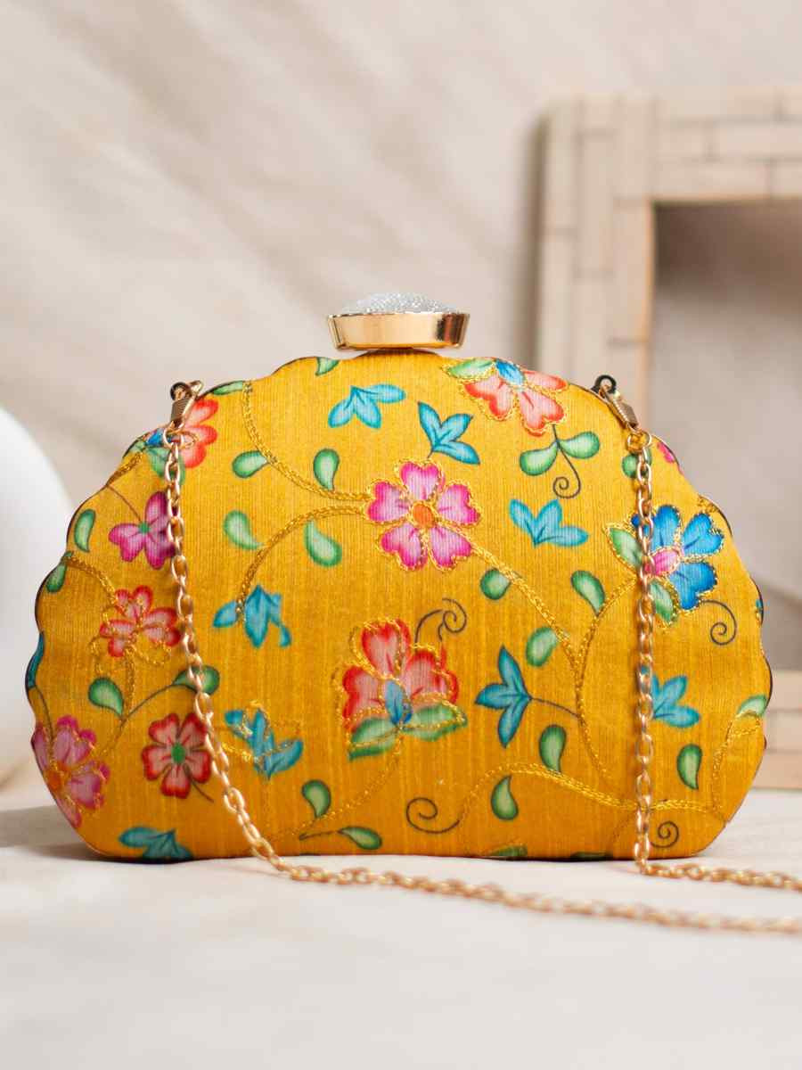 Multi Art Silk Party Wear Embroidered Clutches