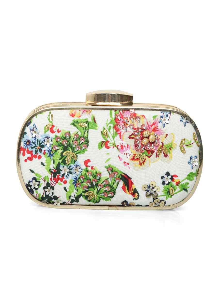 Multi Art Silk Party Wear Embroidered Clutches