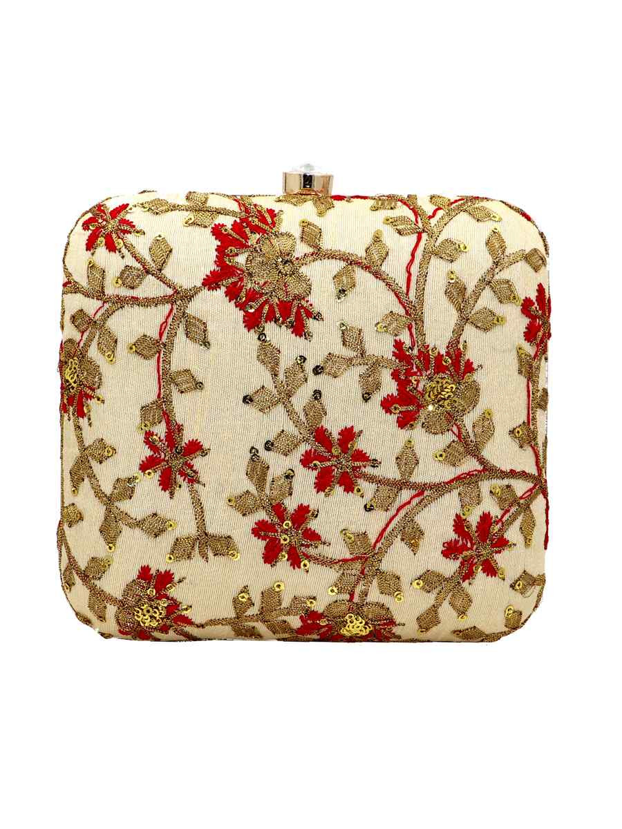 Multi Art Silk Party Wear Embroidered Clutches