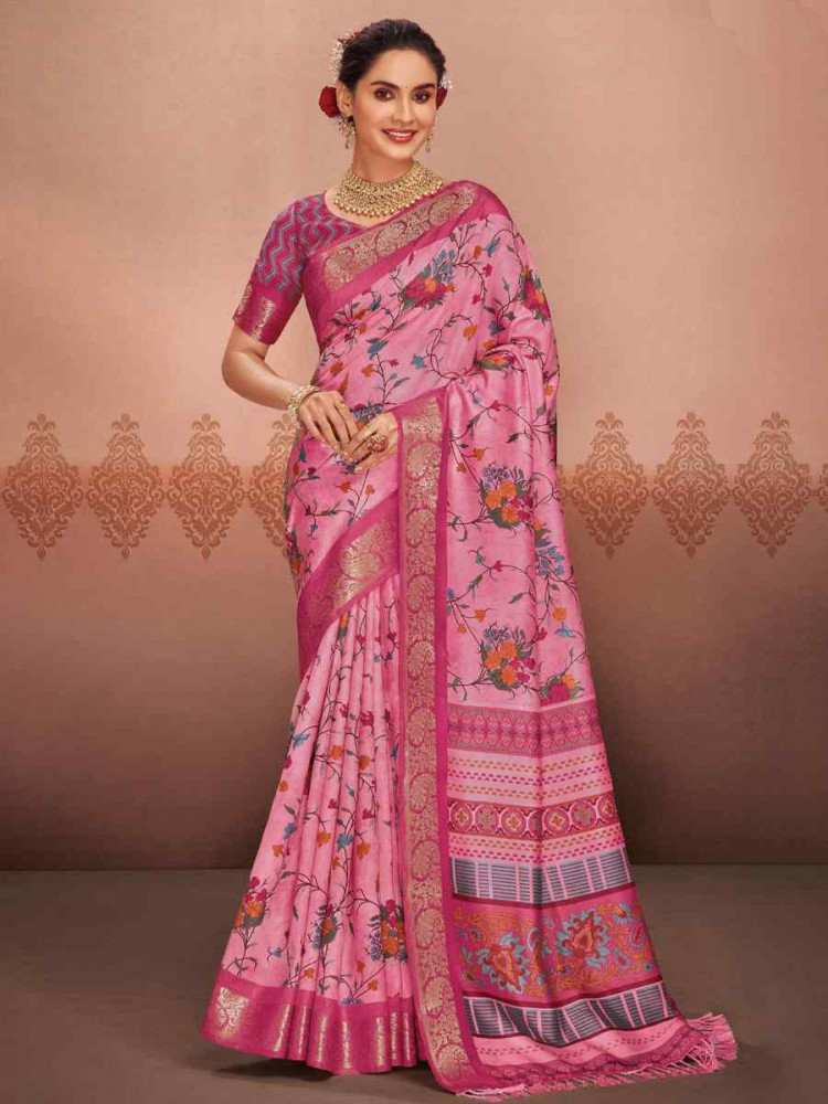 Multi Art Silk Printed Festival Casual Contemporary Saree