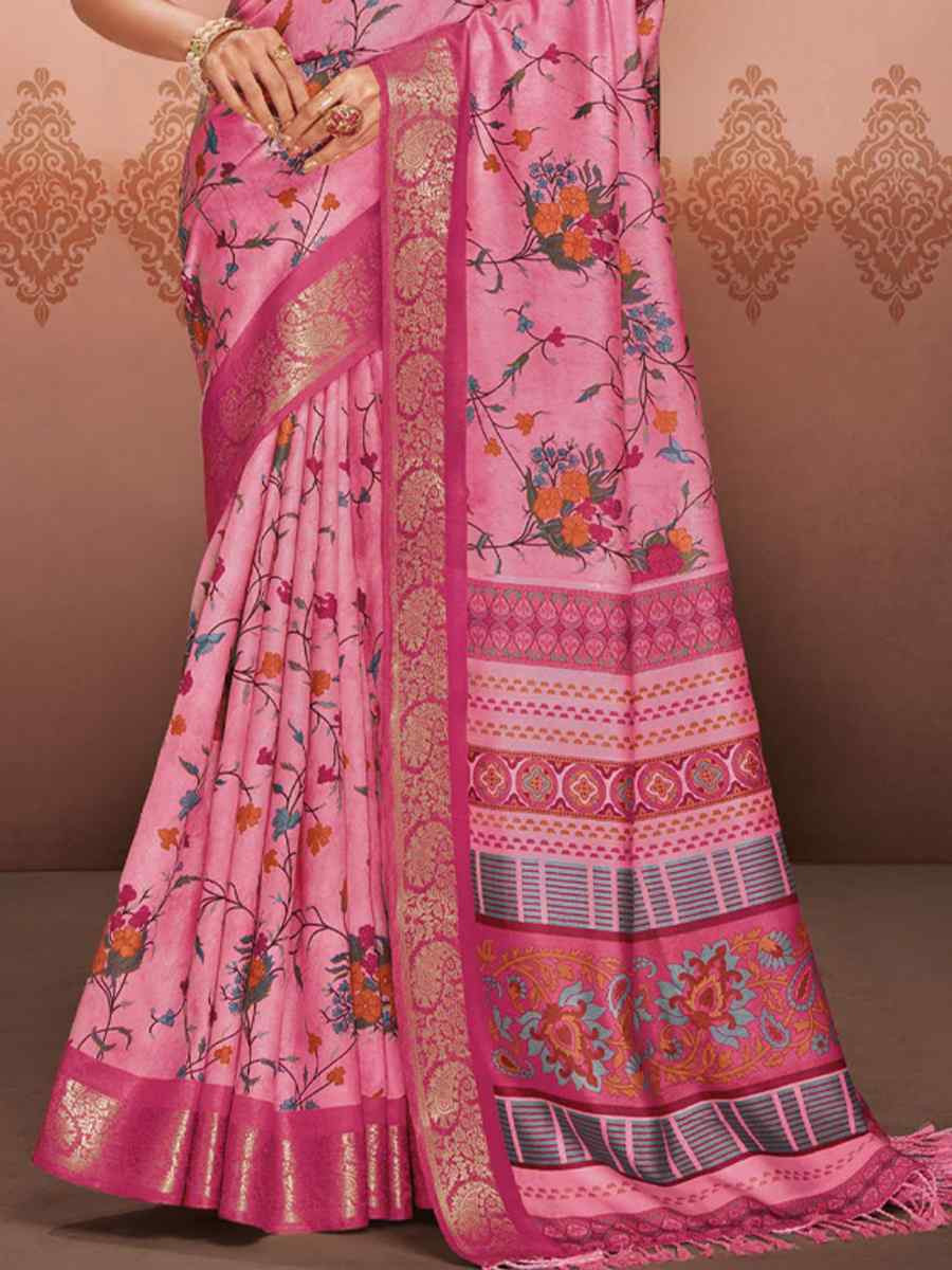 Multi Art Silk Printed Festival Casual Contemporary Saree