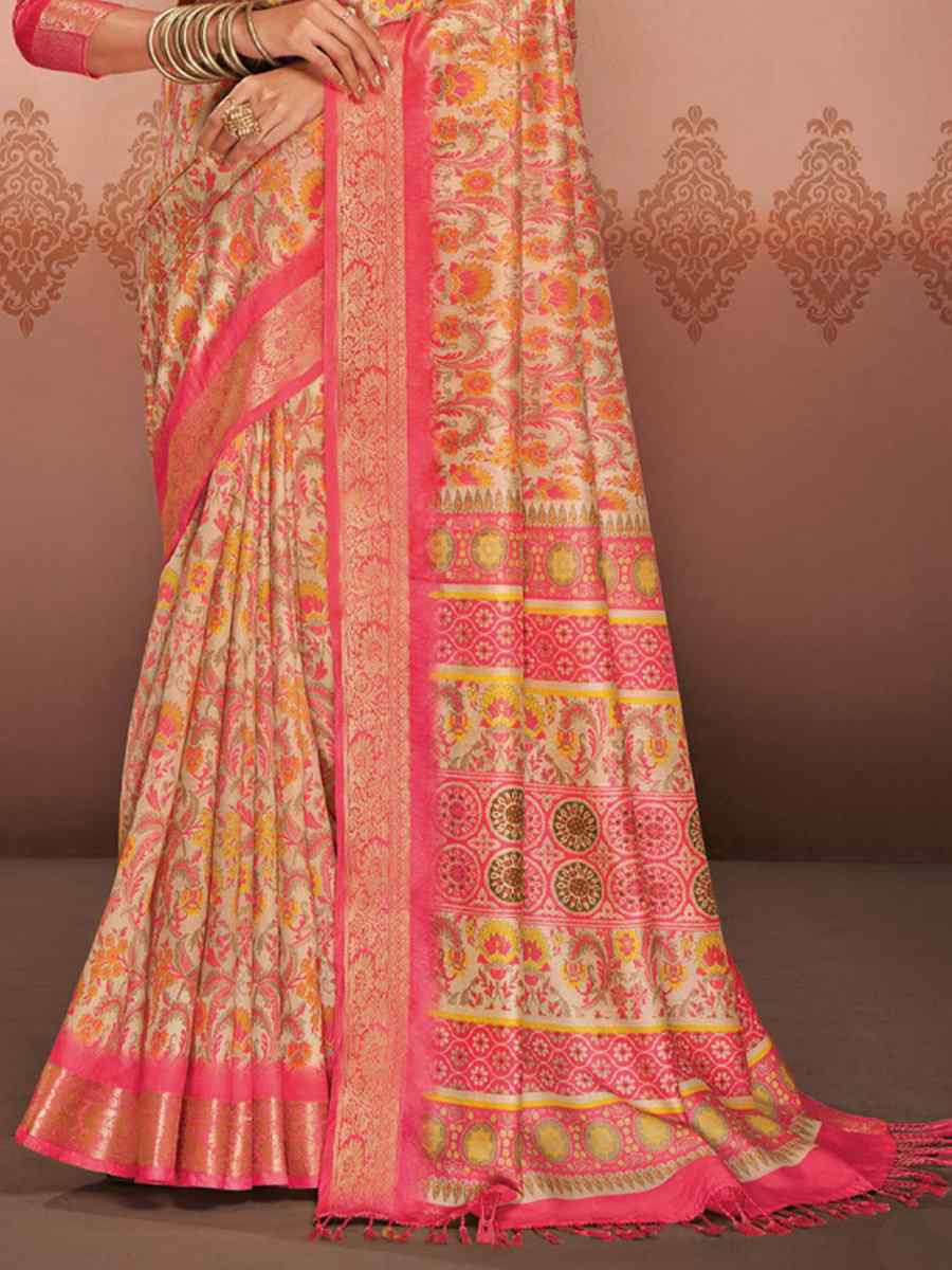 Multi Art Silk Printed Festival Casual Contemporary Saree