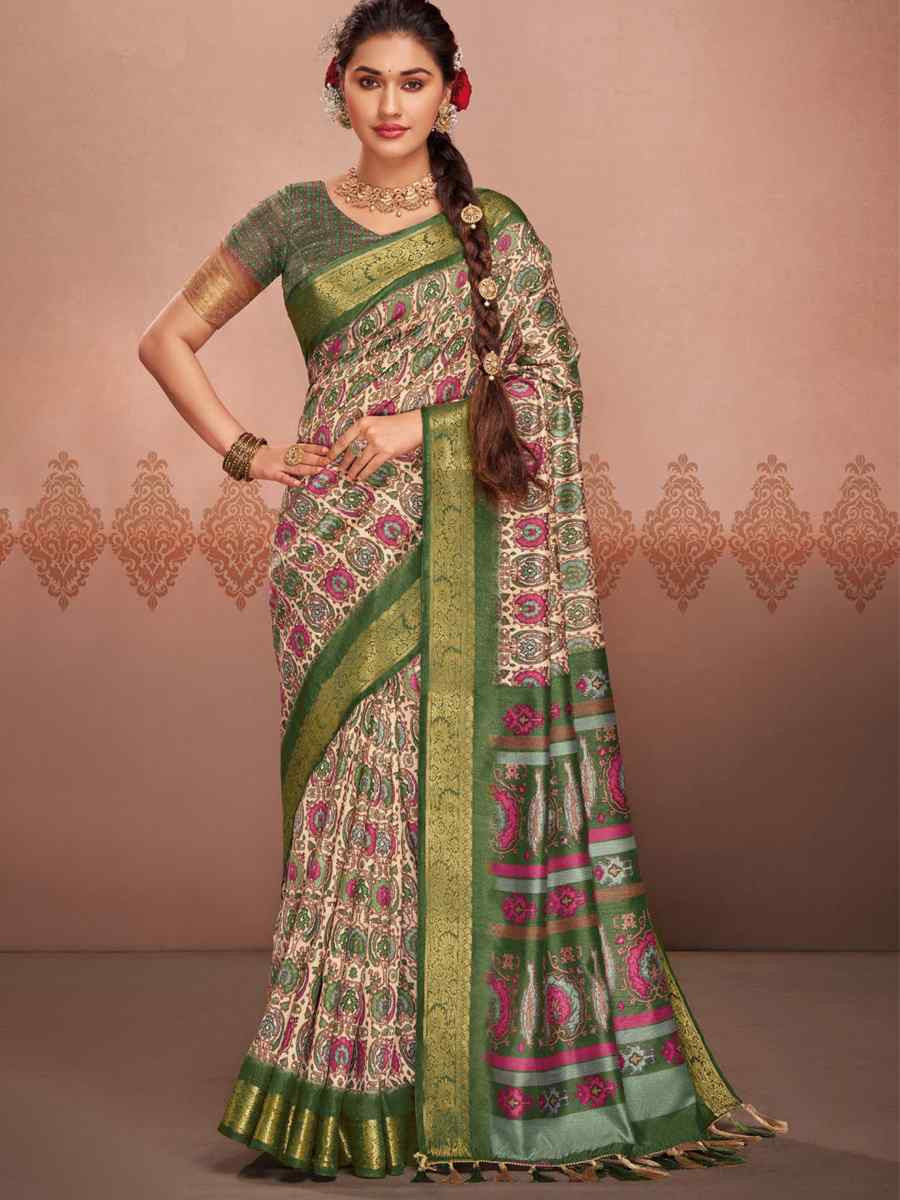 Multi Art Silk Printed Festival Casual Contemporary Saree