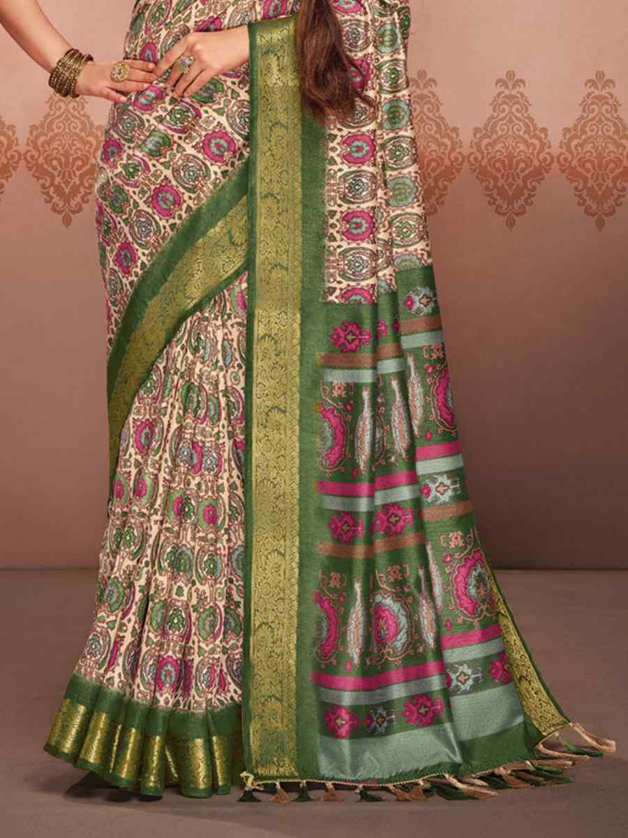 Multi Art Silk Printed Festival Casual Contemporary Saree