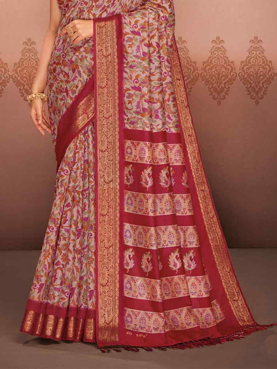 Multi Art Silk Printed Festival Casual Contemporary Saree