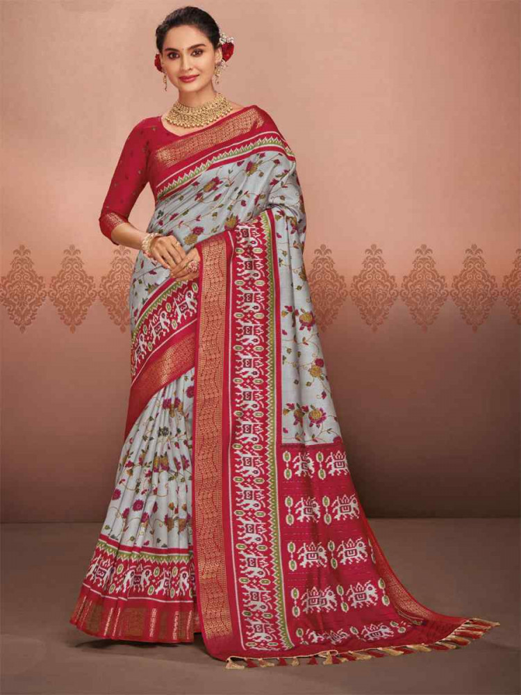 Multi Art Silk Printed Festival Casual Contemporary Saree