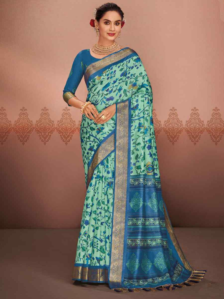 Multi Art Silk Printed Festival Casual Contemporary Saree