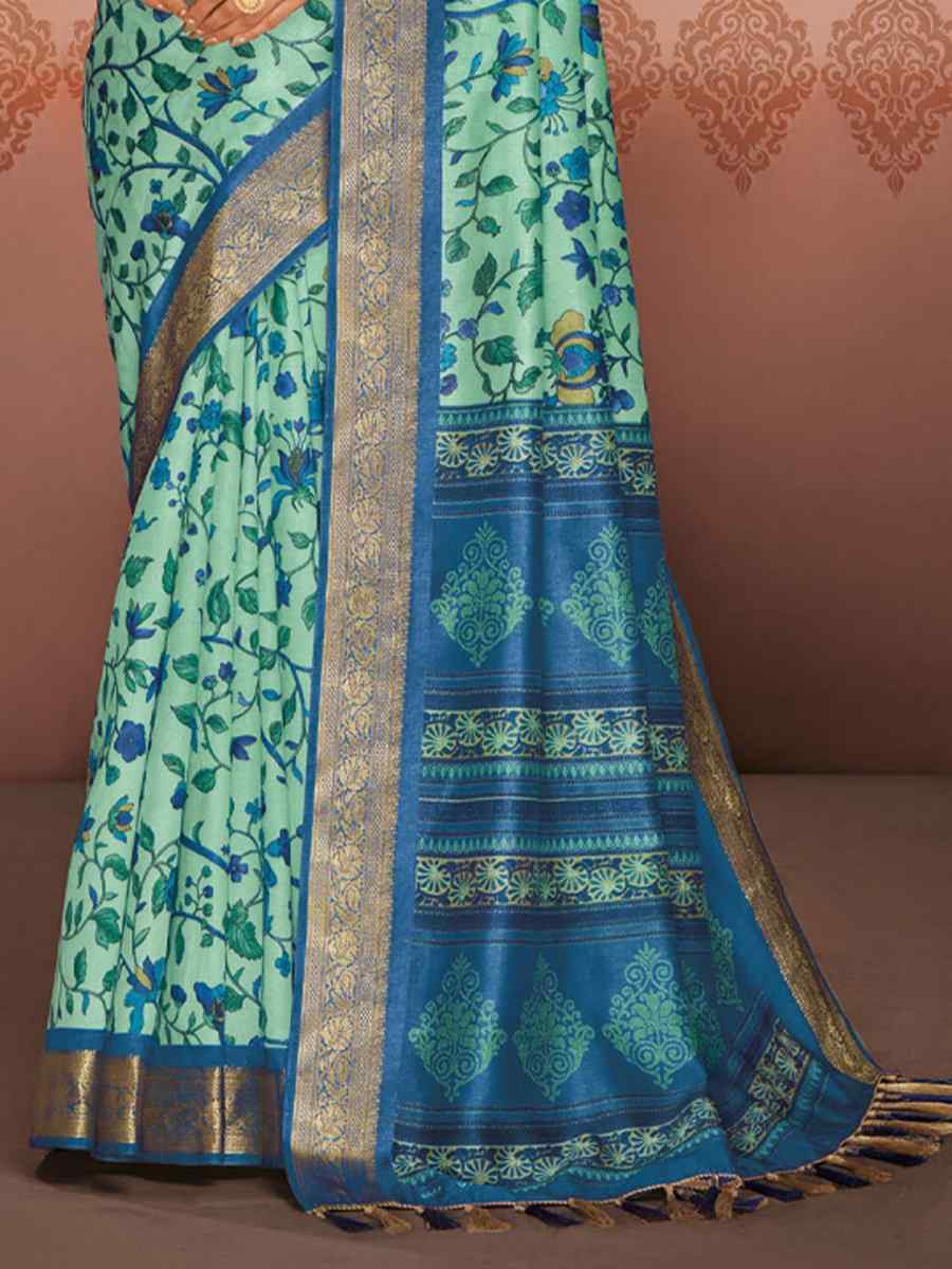 Multi Art Silk Printed Festival Casual Contemporary Saree