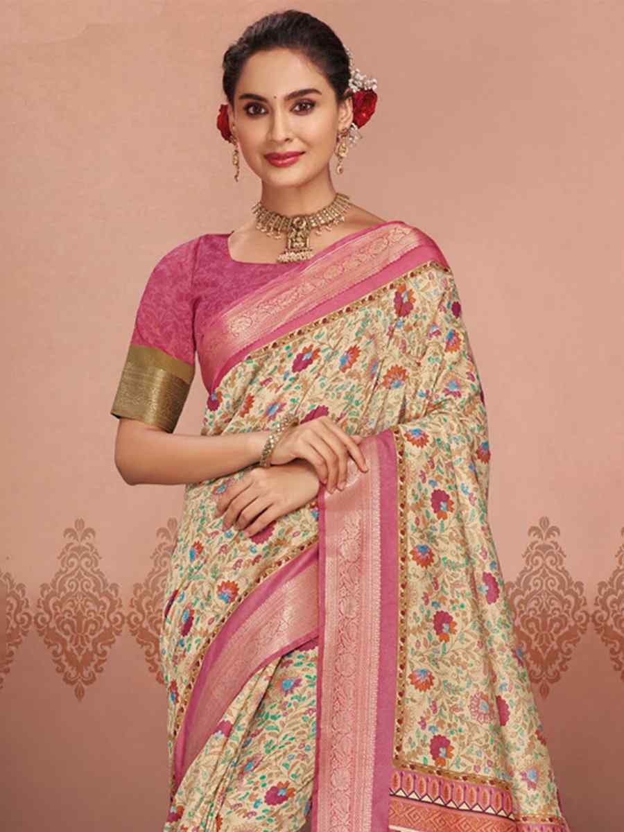 Multi Art Silk Printed Festival Casual Contemporary Saree