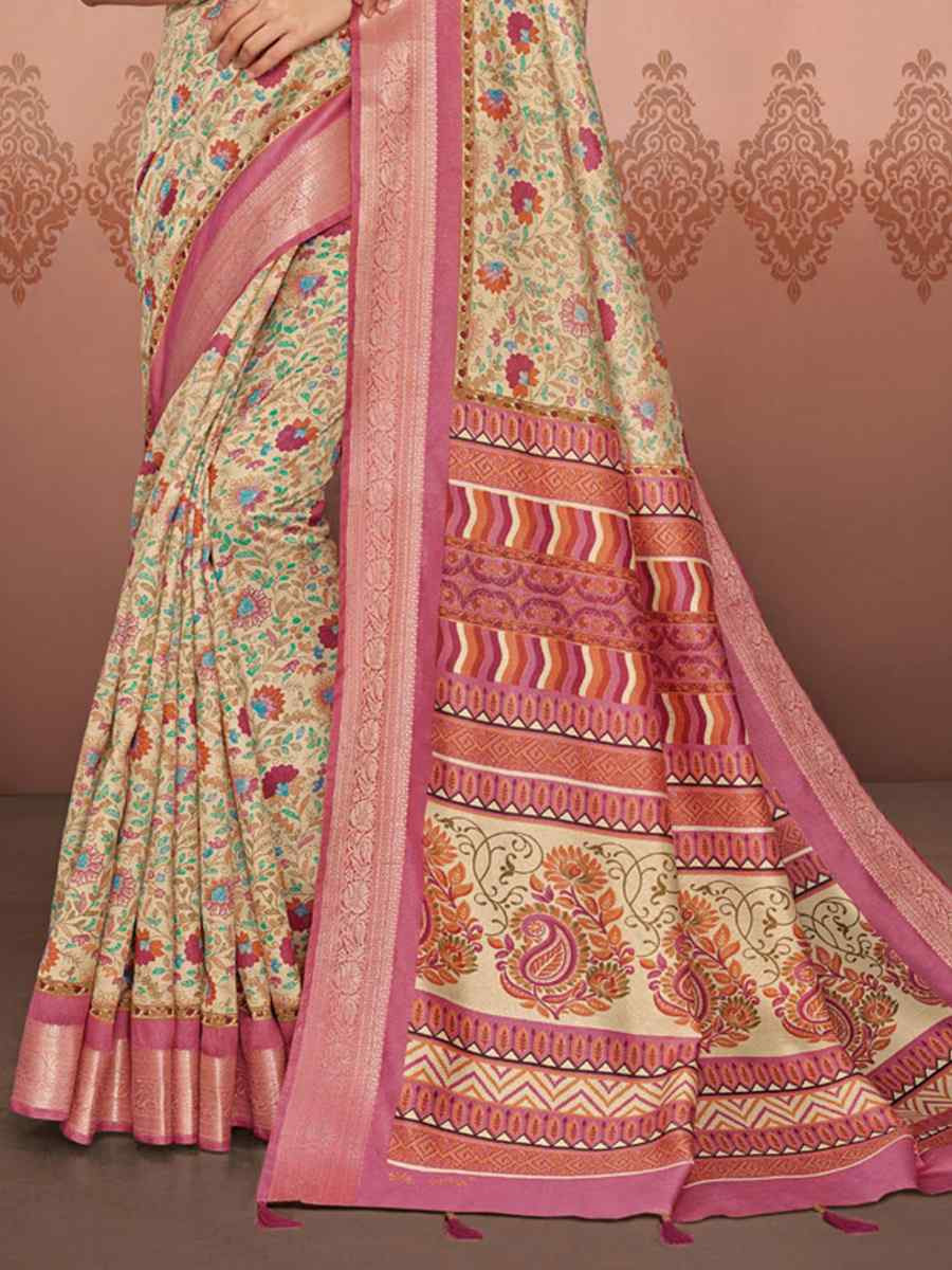 Multi Art Silk Printed Festival Casual Contemporary Saree