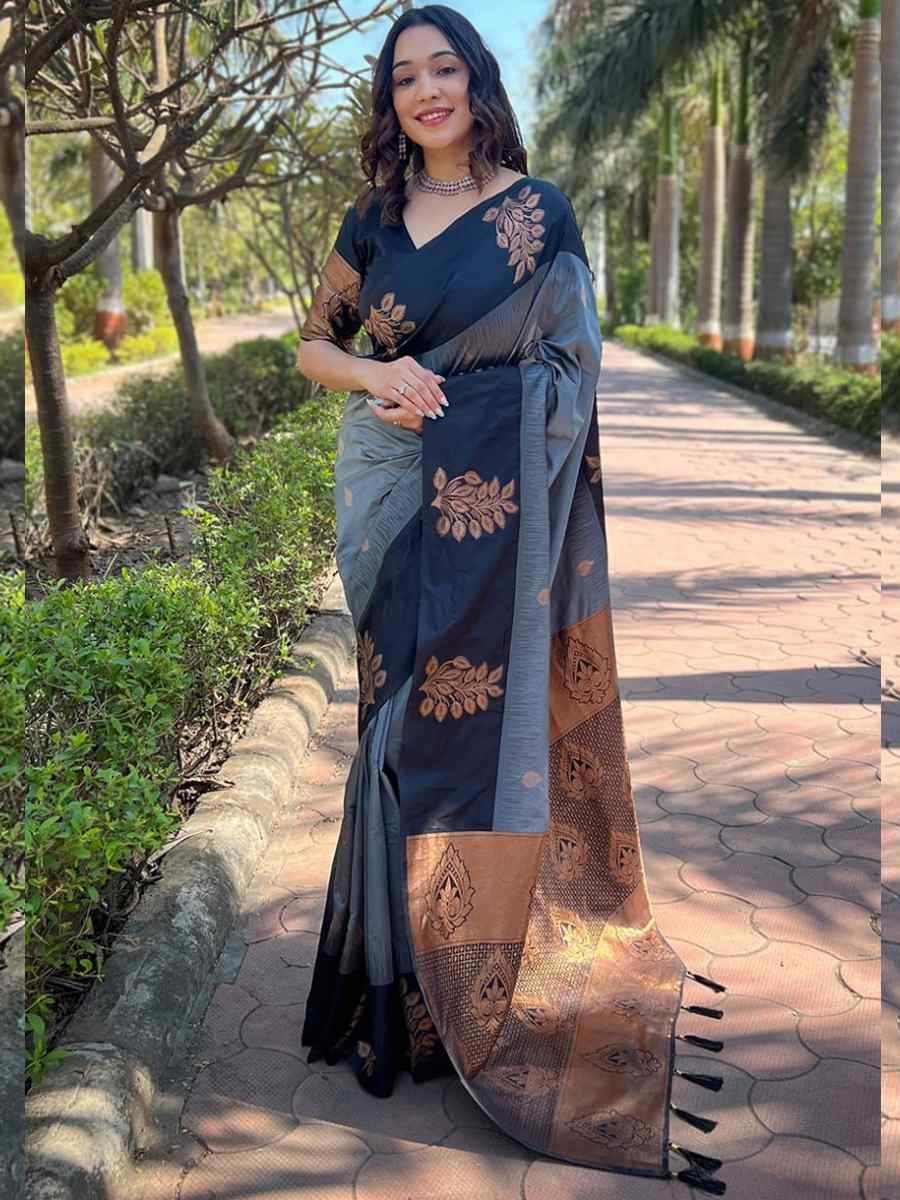 Multi Banarasi Soft Silk Handwoven Festival Casual Heavy Border Saree