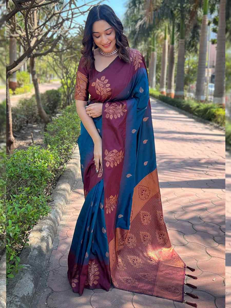 Multi Banarasi Soft Silk Handwoven Festival Casual Heavy Border Saree