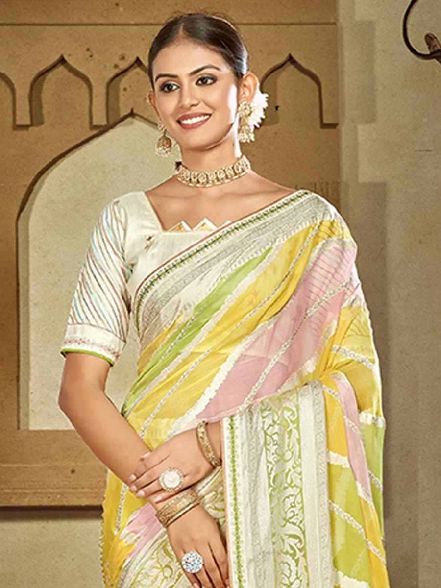 Multi Brasso Handwoven Festival Wedding Heavy Border Saree