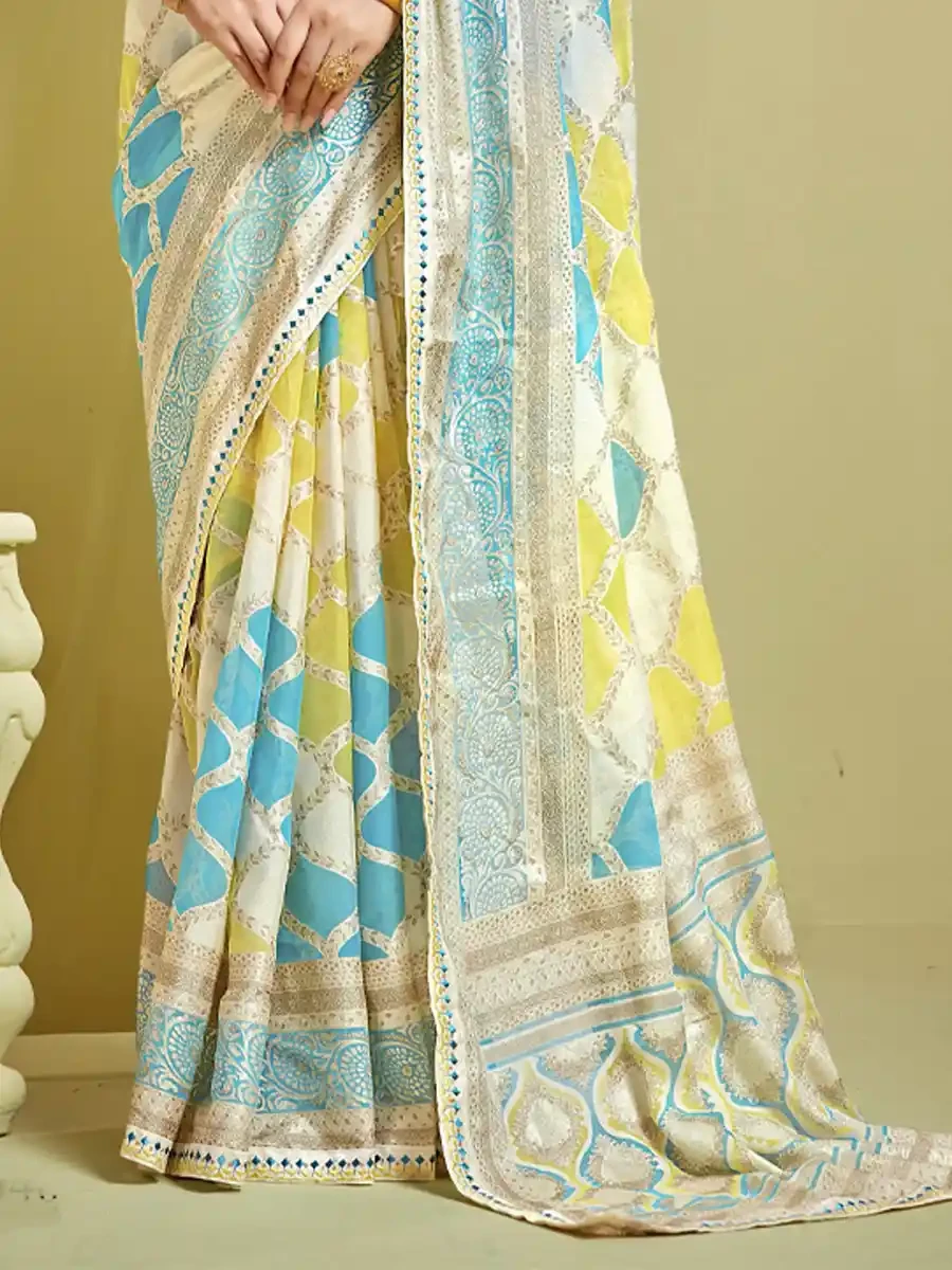 Multi Brasso Printed Festival Casual Classic Style Saree