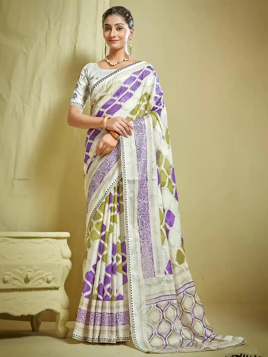 Multi Brasso Printed Festival Casual Classic Style Saree