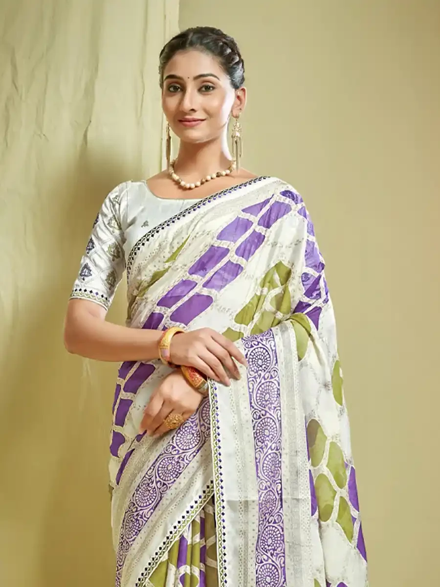 Multi Brasso Printed Festival Casual Classic Style Saree