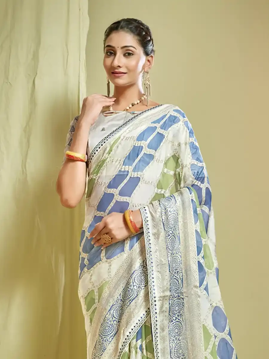 Multi Brasso Printed Festival Casual Classic Style Saree