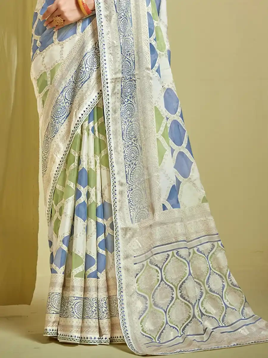 Multi Brasso Printed Festival Casual Classic Style Saree