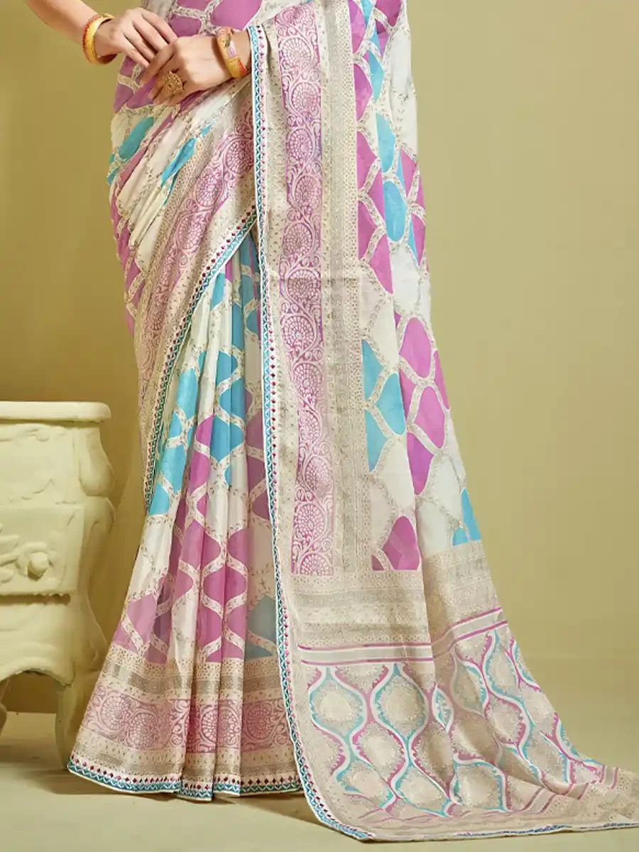 Multi Brasso Printed Festival Casual Classic Style Saree