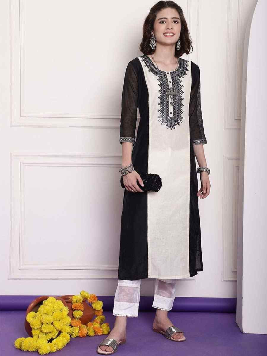 Multi Chanderi Embroidered Festival Casual Kurti