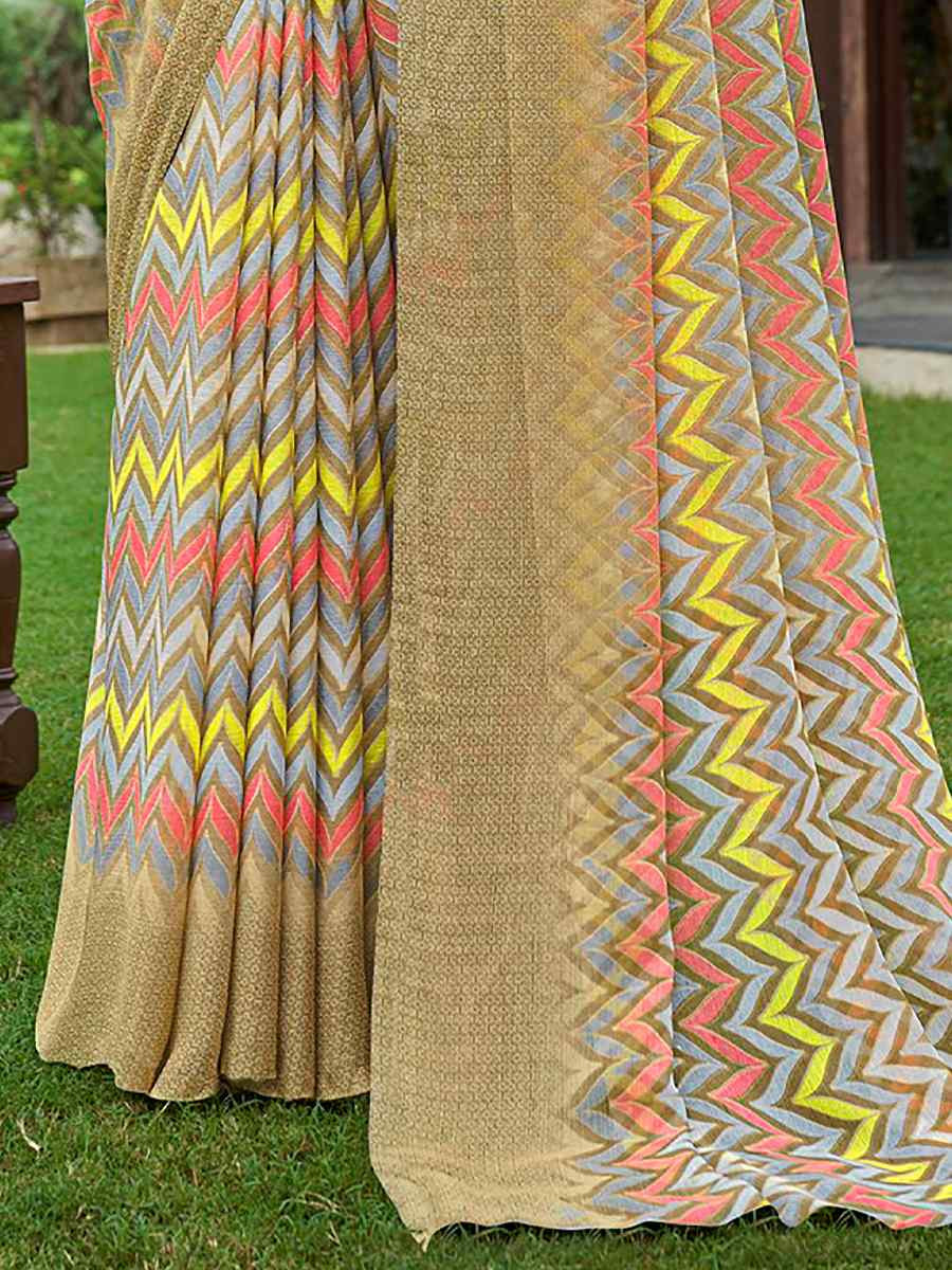 Multi Chiffon Printed Festival Casual Contemporary Saree