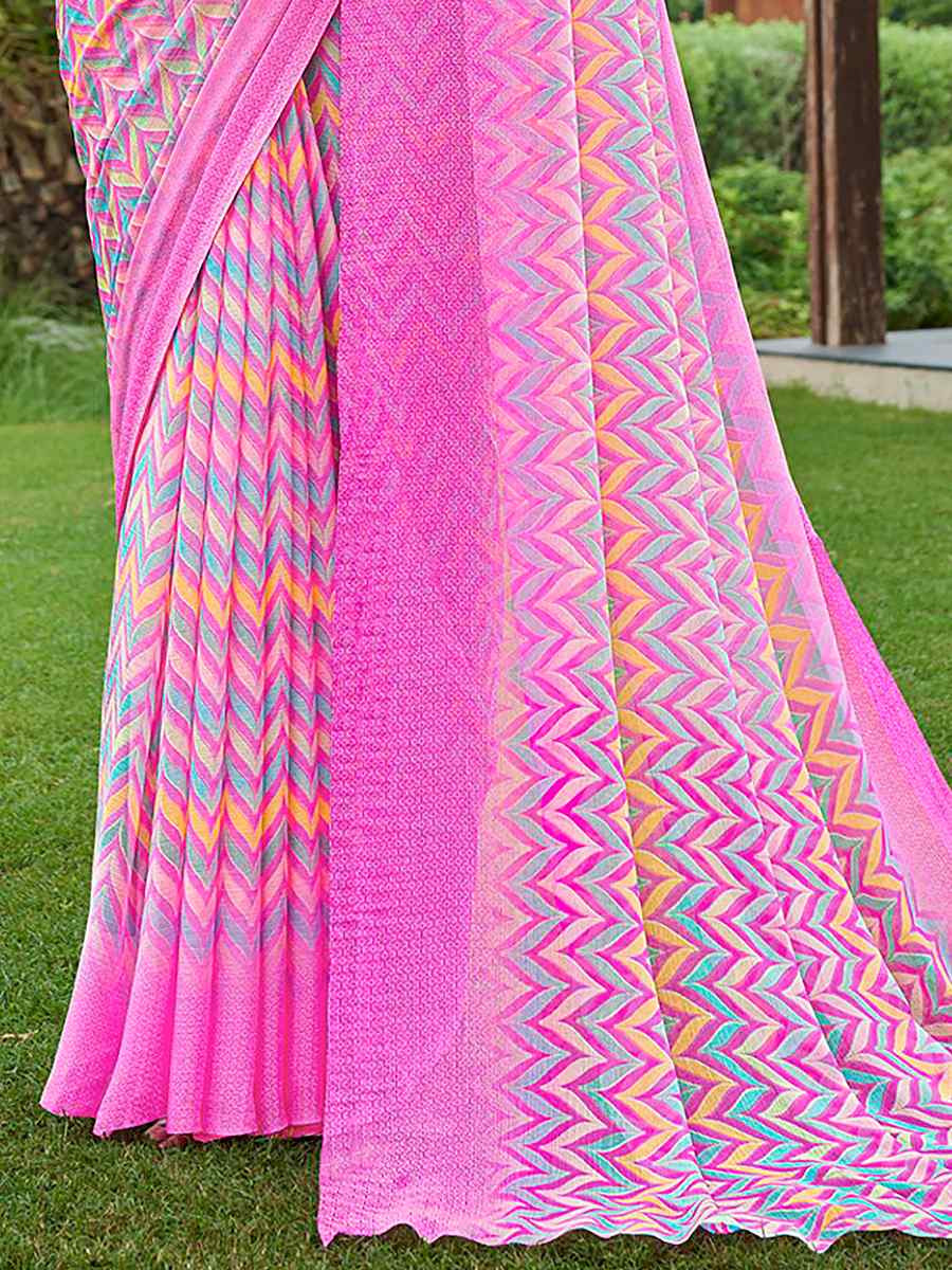 Multi Chiffon Printed Festival Casual Contemporary Saree