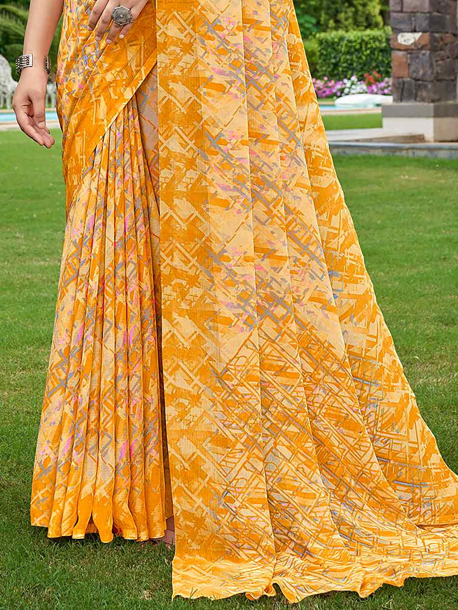 Multi Chiffon Printed Festival Casual Contemporary Saree