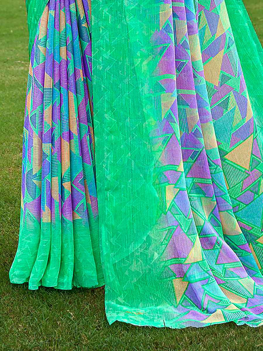 Multi Chiffon Printed Festival Casual Contemporary Saree