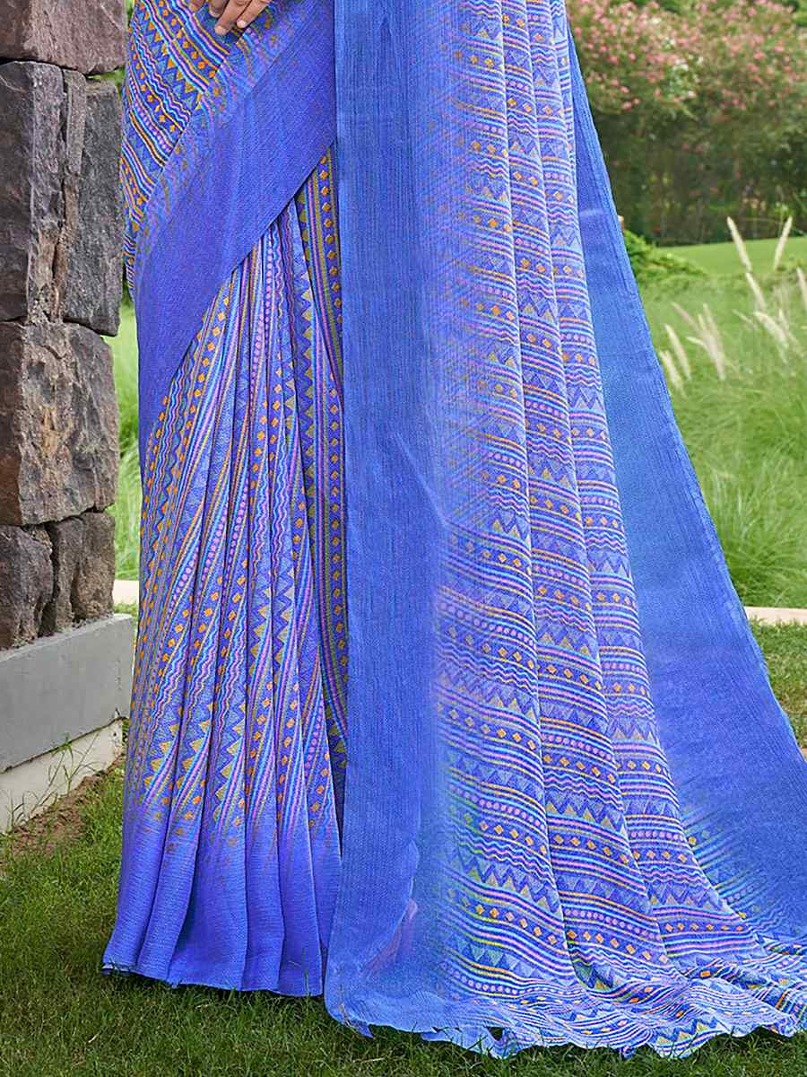 Multi Chiffon Printed Festival Casual Contemporary Saree