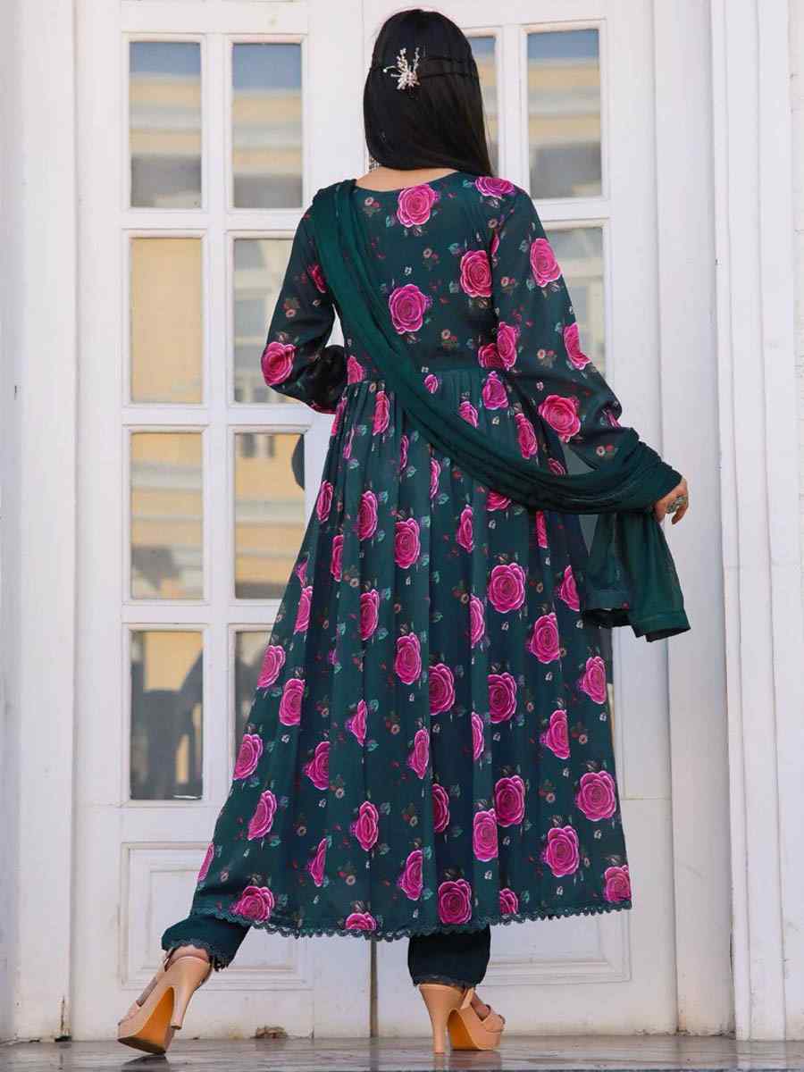 Multi Chiffon Printed Festival Casual Ready Anarkali Salwar Kameez