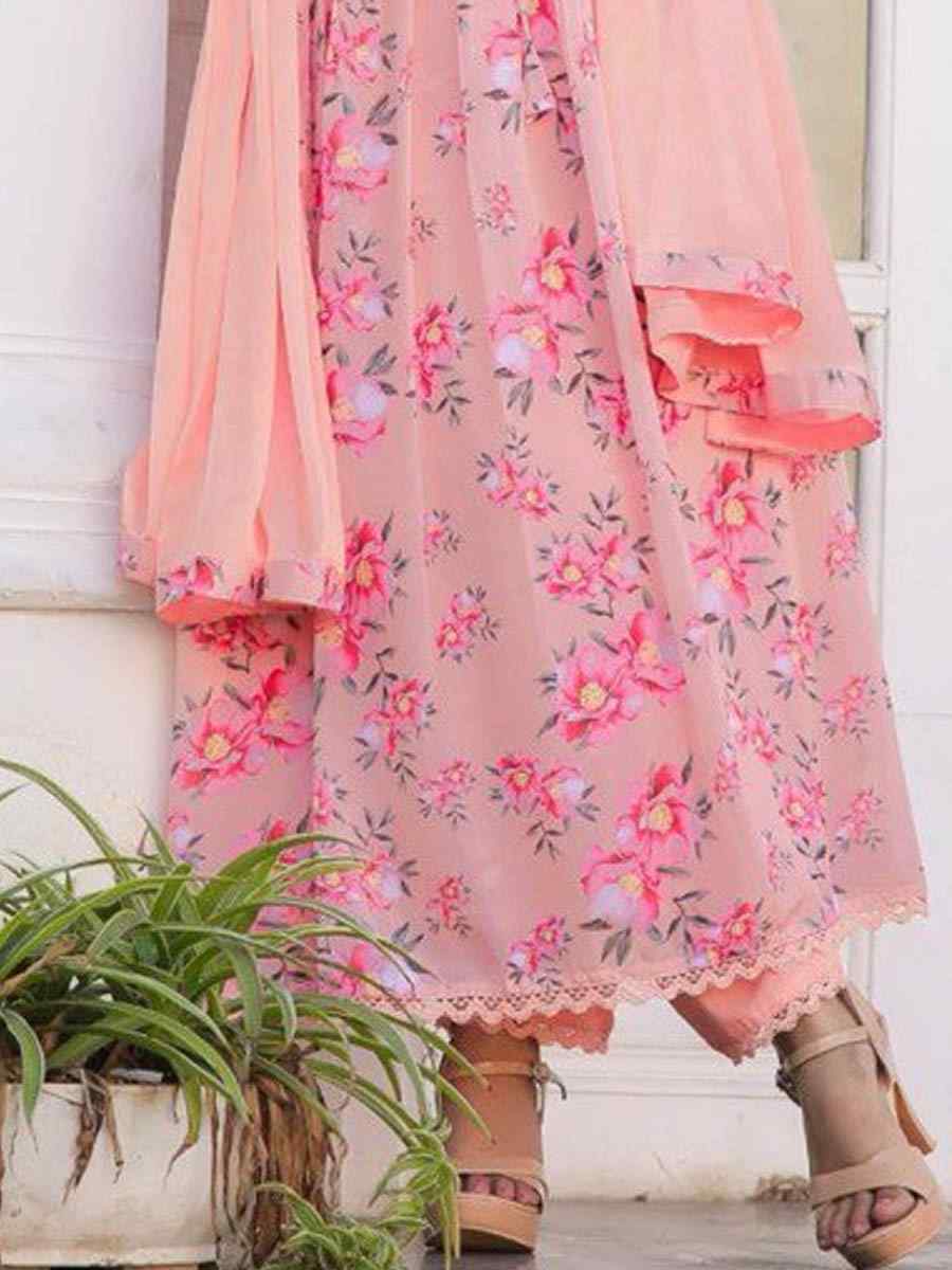 Multi Chiffon Printed Festival Casual Ready Anarkali Salwar Kameez