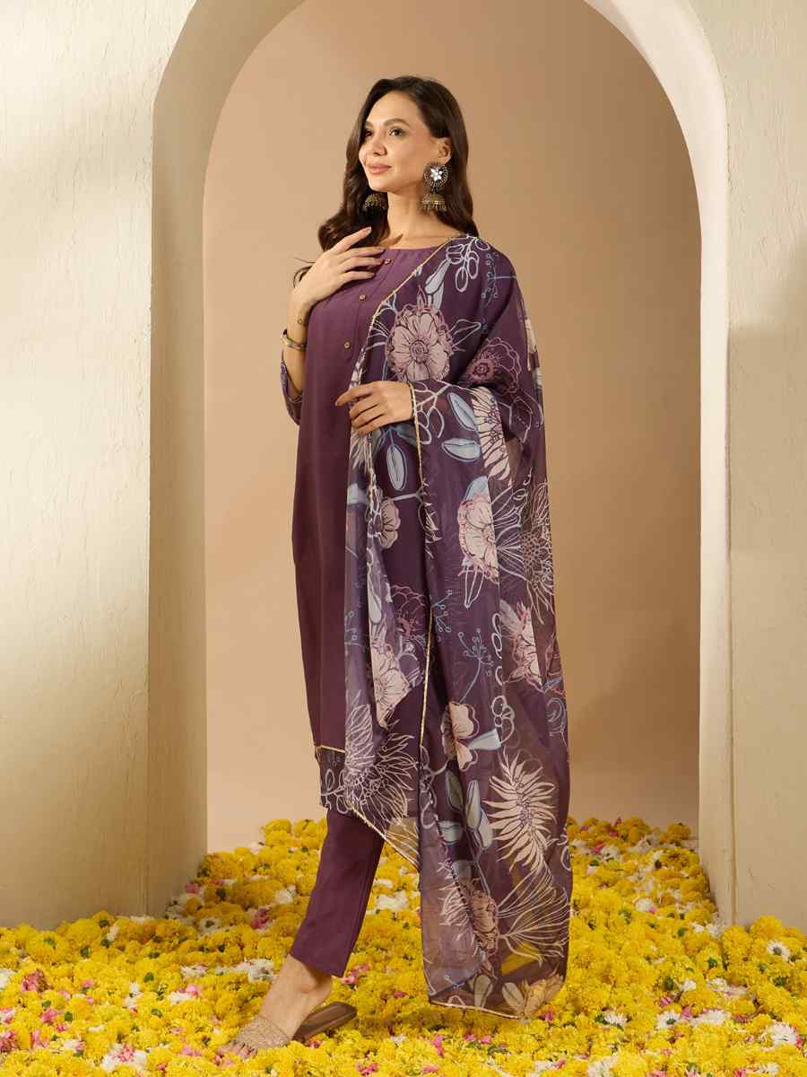 Multi Chinon Printed Casual Festival Ready Pant Salwar Kameez