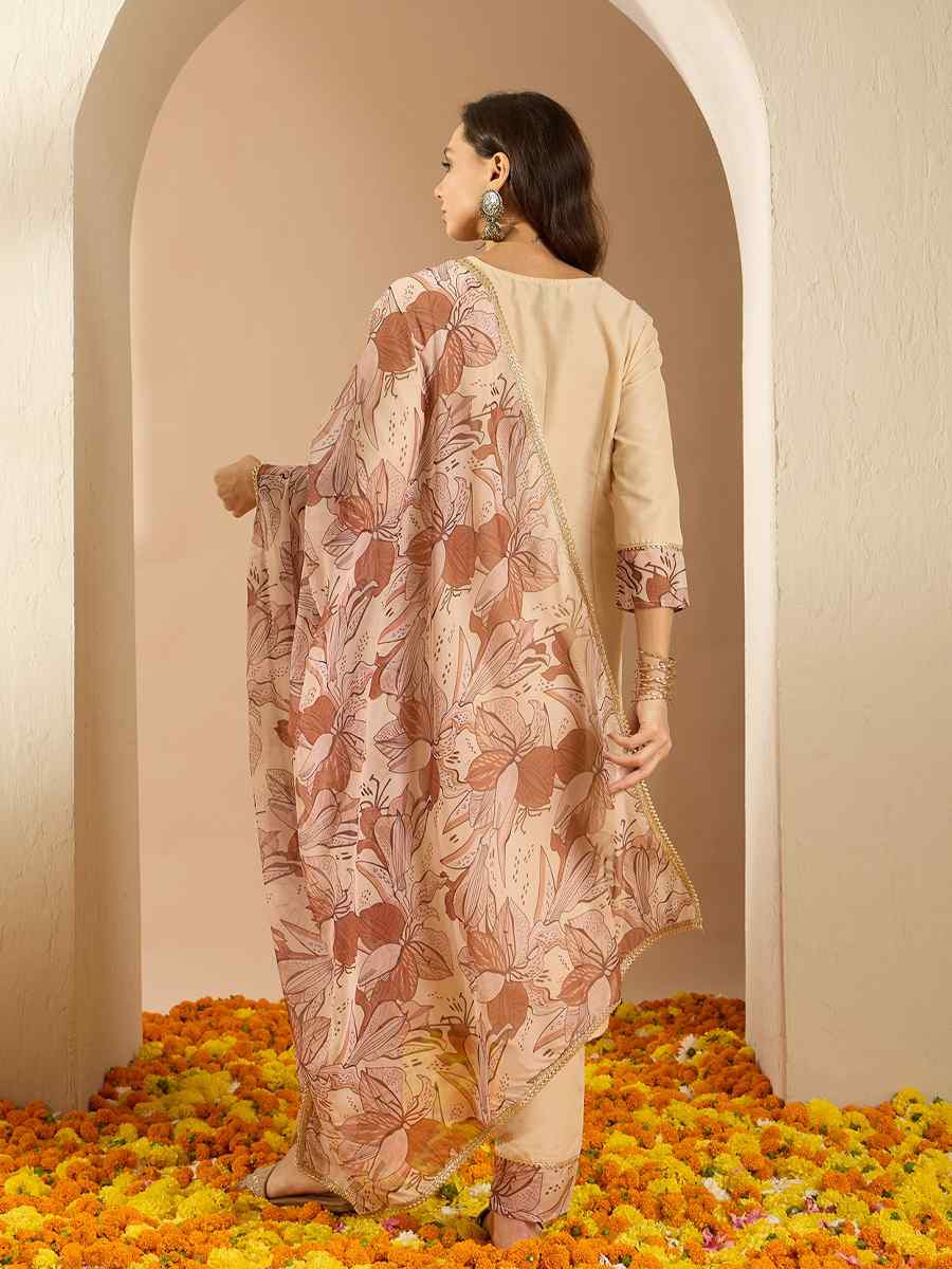 Multi Chinon Printed Casual Festival Ready Pant Salwar Kameez