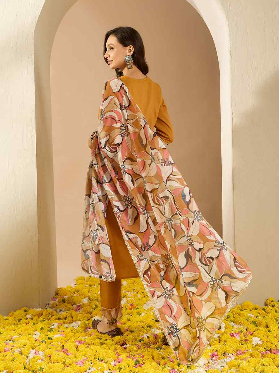 Multi Chinon Printed Casual Festival Ready Pant Salwar Kameez