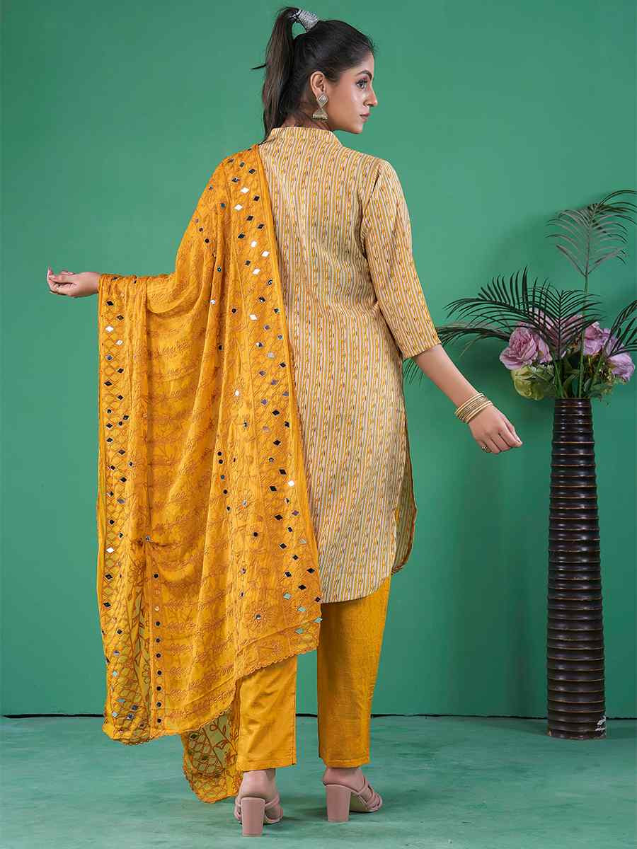 Multi Cotton Blend Embroidered Festival Casual Ready Pant Salwar Kameez