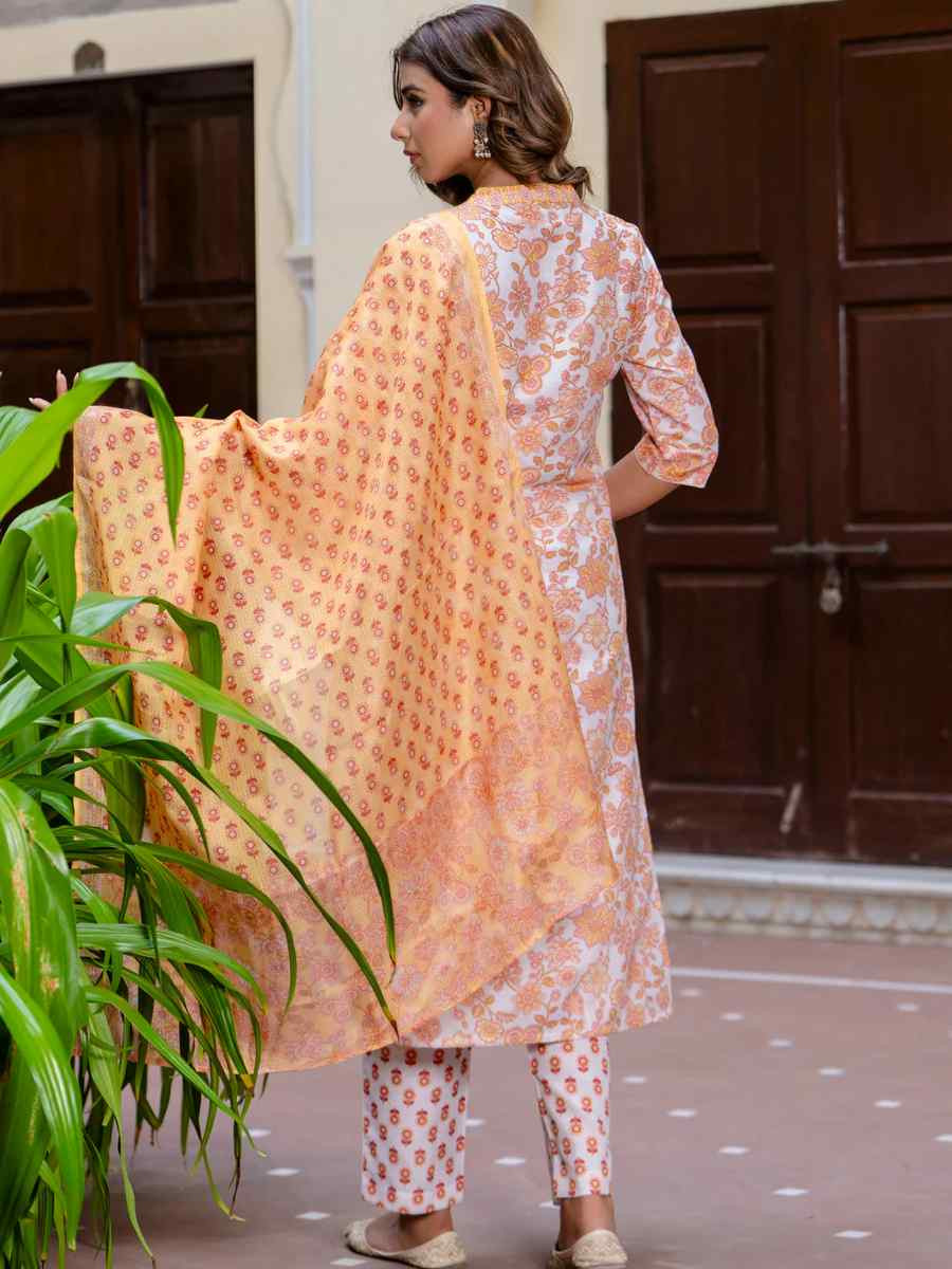 Multi Cotton Blend Printed Festival Casual Ready Pant Salwar Kameez