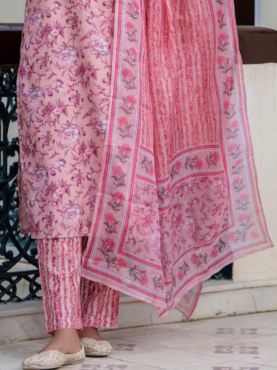 Multi Cotton Blend Printed Festival Casual Ready Pant Salwar Kameez