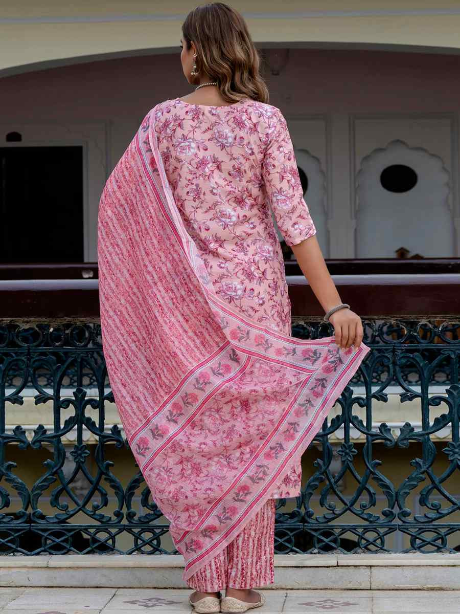 Multi Cotton Blend Printed Festival Casual Ready Pant Salwar Kameez